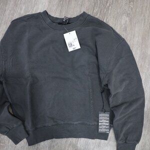 Women's Gray Denim Crewneck Sweatshirt